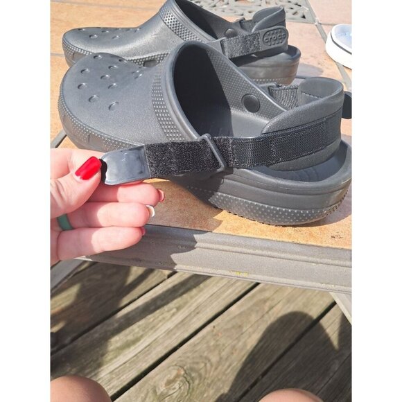 Crocs Unisex Adult Mens 10 Womens 12 Classic Work Clogs Slip Resistant Black - Picture 4 of 5